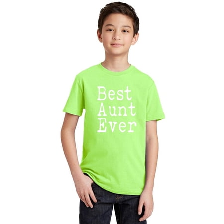 P&B Best Aunt Ever Youth T-shirt, Lime, M