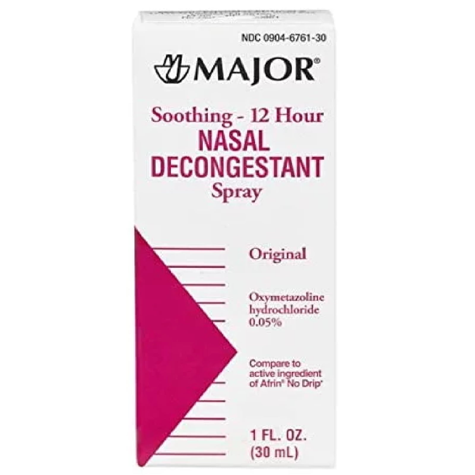 Major Oxymetazoline Hydrochloride Original Adult Spray Immunization Nasal Decongestant 1oz, 2 Pack