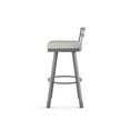 thumbnail image 3 of Amisco Derek 26 In. Swivel Counter Stool - Light Grey Polyurethane / Metallic Grey Metal, 3 of 9