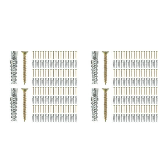 100 Sets Wall Anchors Heavy Duty Steel Wall Anchors Drywall Hollow Screws Anchors