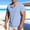 Sky Blue, variant on LMOIPLI Men's Cotton Linen Henley Neck Shirt Summer Loose Fit Short Sleeve Tee Shirts Breathable Vacation Casual Tops with Pocket White L