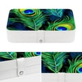 thumbnail image 4 of Peacock Feathers PU Leather Necklace Holder with Removable Compartment, Portable Display Case and Decorative Box - Jewelry Organizer, 4 of 6