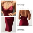 thumbnail image 1 of Vestido Midi Sin Espalda, Elegante, Drapeado, Cuello Vuelto, Corte Delgado, Poliéster, Mujer, Correa De Espagueti, Vestido Cómodo Para La Noche ANGGREK Otros, 1 of 6