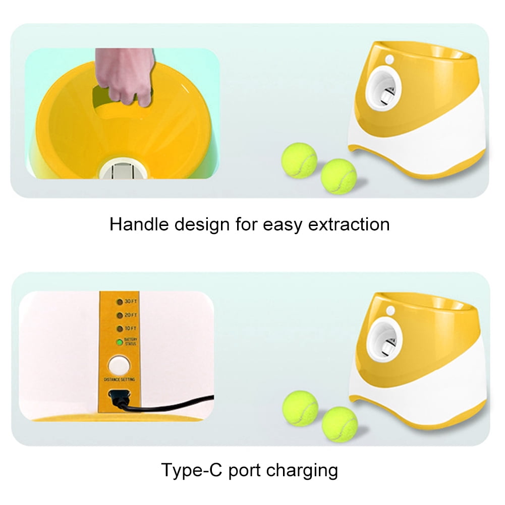 HBASD Automatic Dog Ball Launcher for Medium to Large Dogs, Interactive Dog Ball Thrower Mental Stimulation Dog Toys (Orange)