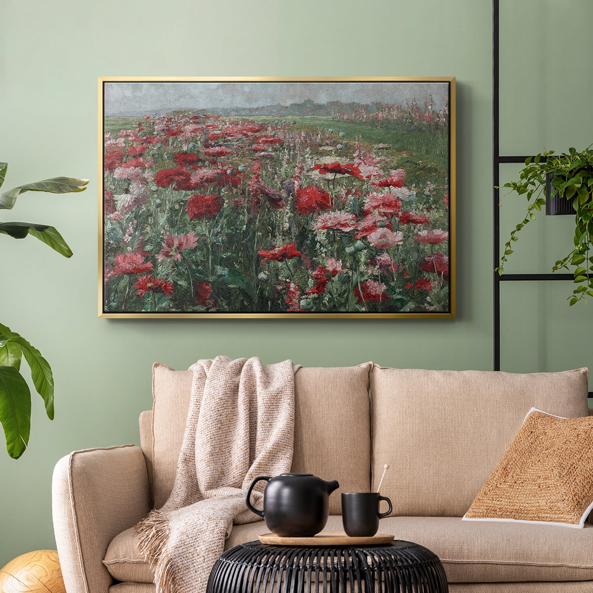 Vintage Botanical Print-XC By Wexford Home Framed in Gold Wood Gallery Wrapped Canvas 25 in. x 37 in.