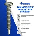 thumbnail image 3 of Fastenere Pan Head Self Drilling Tek Screws -#8 x 1-1/2" (100 Pack) Stainless Steel 410, Full Thread, Bright Plain Finish, Corrosion-Resistant, Self-Drilling, Easy to Install Phillips Drive Size #2, 3 of 4