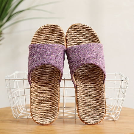

Tangnade Slippers for Women on Sale Fashion Casual Slip On Linen Slides Indoor Home Slippers Beach Shoes