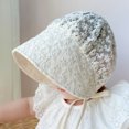 thumbnail image 2 of Sombrero de sol para niñas y bebés JAMW gorro hueco transpirable protección solar blanco crema, 2 of 5