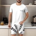 thumbnail image 4 of Ensembles de Pyjamas 2 Pcs pour Hommes Ultra Doux Texturés Costumes Athlétiques Extensibles Col Rond Manches Courtes Chemises Athlétiques Extensibles Séchage Rapide Vêtements de Détente Shorts Ensembles d'Été Hommes 2 Pcs Chemise de Nuit, 4 of 6