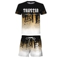 thumbnail image 1 of Pantalones cortos de manga corta transpirables para adultos con conjunto de dos piezas de jersey holgado estilo lavado con tinta, 1 of 3