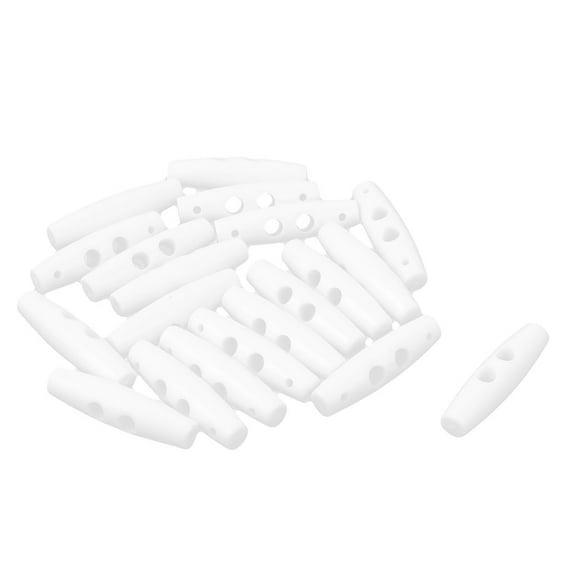 Plastic Olive Shape Buttons 2 Holes Scrapbooking Sewing Toggle 38mm Length 20pcs