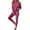 Hot Pink, variant on TJAZFJPA Pant Suits for Women Plus Size Petite Women's Two Piece Knit Matching Outfits Crew Neck Slit Hem Tee and Pants Tracksuit Sets Womens Sweatsuits 2 Piece Set Crewneck