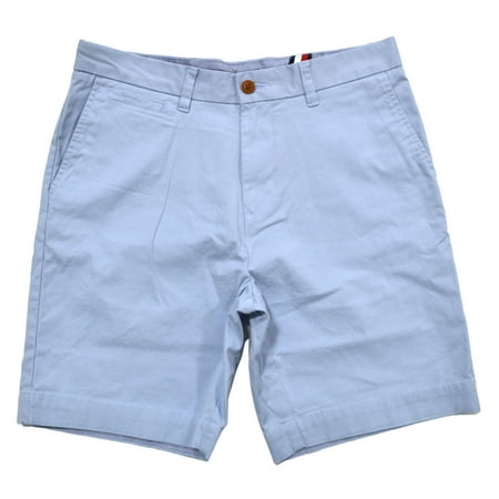 Tommy Hilfiger Mens Flat Front Shorts (30, Blue)