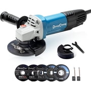 Restored DongCheng Angle Grinder 4-1/2 inch 6.7-Amp Paddle Switch 11800RPM Power Electric Grinder Tools with Cutting & Grinding Wheels, Flap Discs, Auxiliary Handle for Metal & Rust Removal