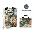 thumbnail image 2 of Yayeee Freestanding Laundry Hamper with Handle Collapsible Large Storage Basket for Clothes, Gray Floral Pattern, 2 of 7