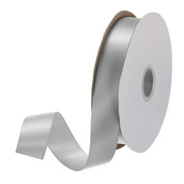 Uxcell Satin Ribbon Grosgrain Solid Silk Wedding Bouquet Ribbon for Valentine's Day Gift Wrapping Cake Box Bows Grey-1" x 25 Yard