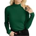 thumbnail image 2 of Blczomt Long Sleeve Sweaters for Women Trendy Mock Neck Plain Sweaters Pullover Comfy Solid Color Green Soft Sweaters for Girls, 2 of 3