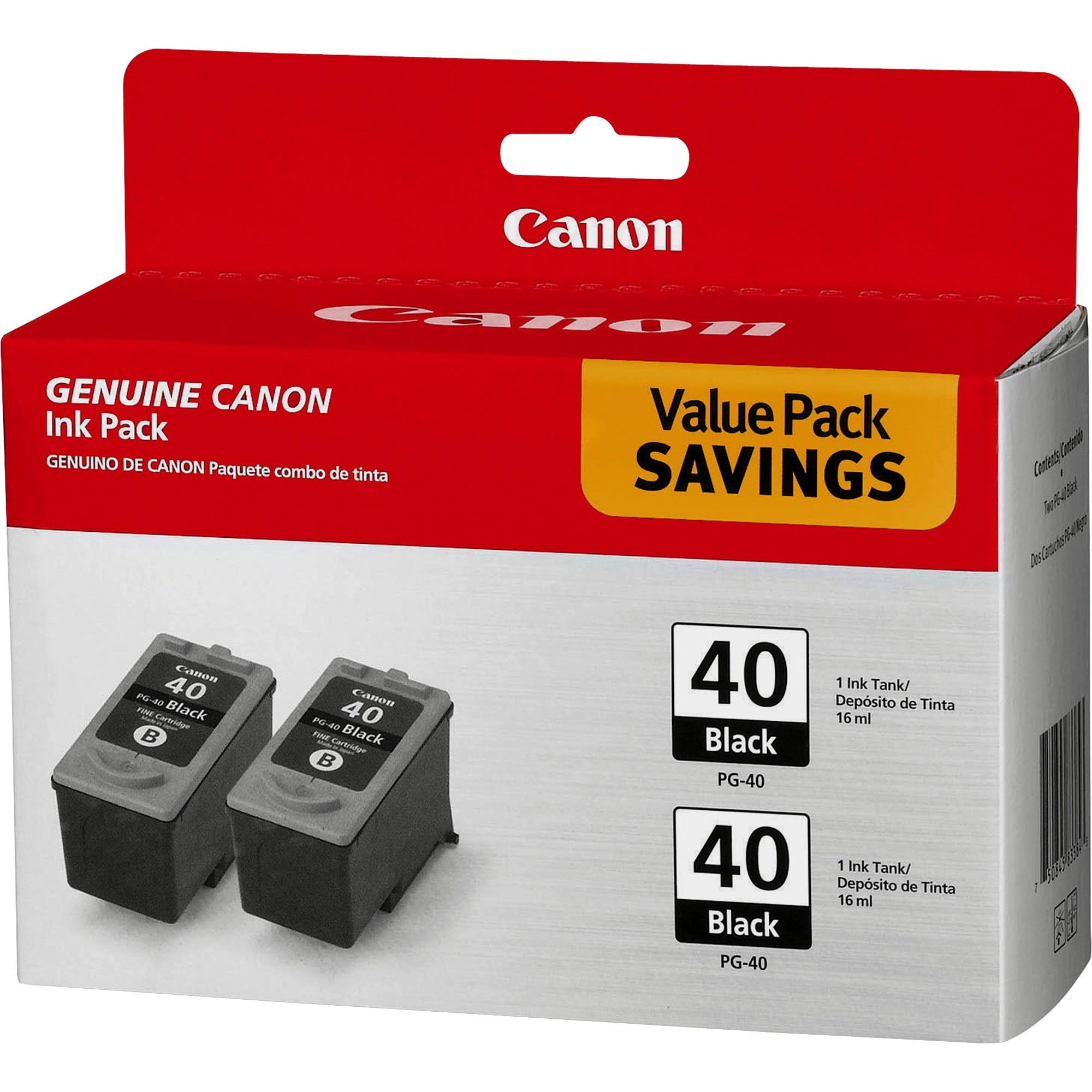 Canon 0615B013 PG40 Twin Pack Black Ink Cartridge