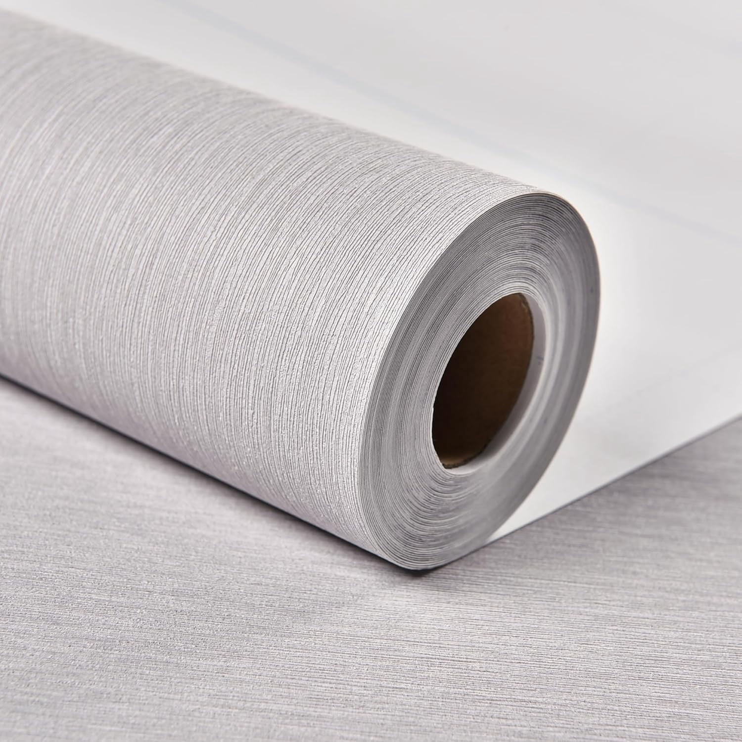 Grasscloth Wallpaper Peel and Stick 20.9in X 393in Fabric Contact Paper Wall Paper Textured Wallpaper Vertical Stripes Look Self-Adhesive Thick Vinyl Embossed Film