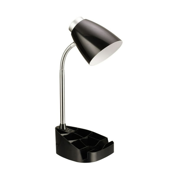 Lampe de bureau organisateur feux de la rampe à col de cygne avec support pour tablette d'iPad Porte-livre, noir