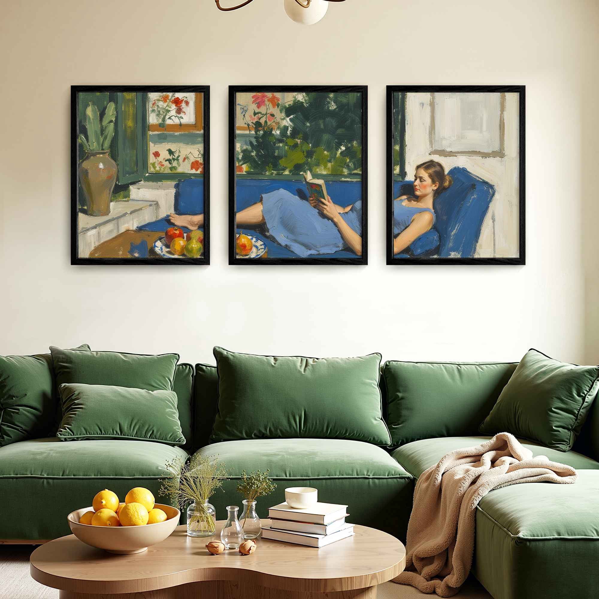 MAYEERTY Modern Abstract Wall Art Painting, Living Room Decor, Black Wood Frame, 23.6"x17.7"