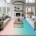 thumbnail image 3 of Large Area Rug 8'x10', Pink Teal Ombre Non-slip Runner Carpet for Living Room/Bedroom/Office, Modern Abstract Art Gradient Aesthetics Outdoor Indoor Area Rug Floor Mat for Kitchen/Dining Room, 3 of 9