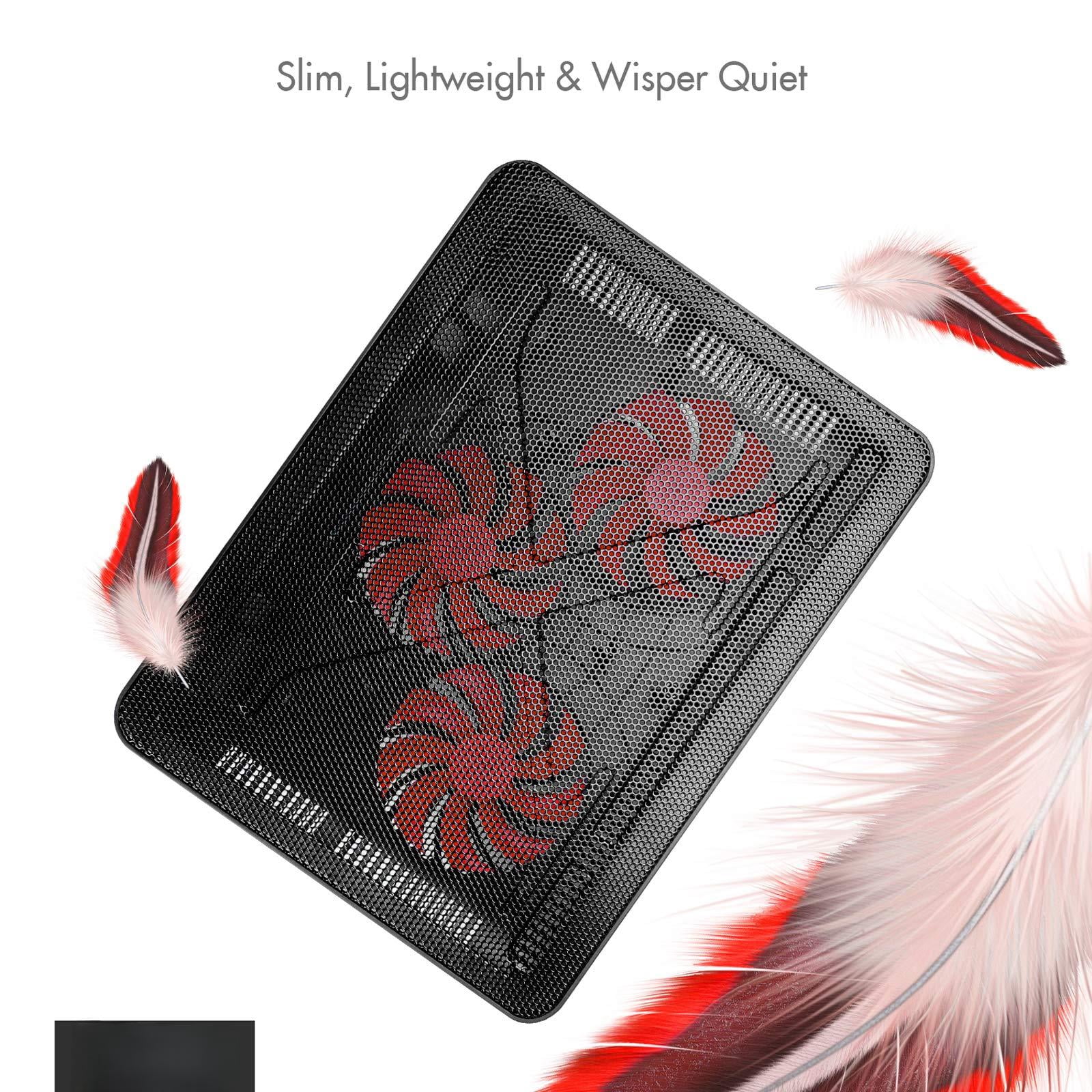 Hv-f2056 15.6-17 Inch Laptop Cooler Pad - Slim Portable Usb (3 Fans) (black+red)