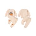 thumbnail image 2 of Toddler Baby Boy Fall Outfits 3 6 12 18 24 Months 2T 3T Football Letter Print Long Sleeve Crew Neck Pullover with Long Pants Clothing Set, 2 of 6