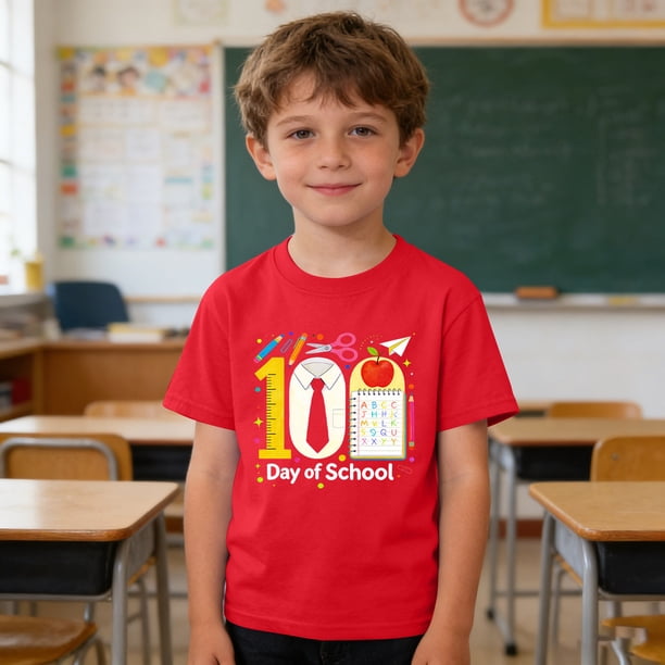 Blusas y camisas de manga corta con cuello redondo para niños y niñas, camisetas gráficas de manga corta, blusas con estampados bonitos para la temporada escolar.