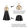 thumbnail image 4 of Uxcell 200 Pack Leather Tassel Keychain Charm Bulk with Cap for DIY, Black, 4 of 6