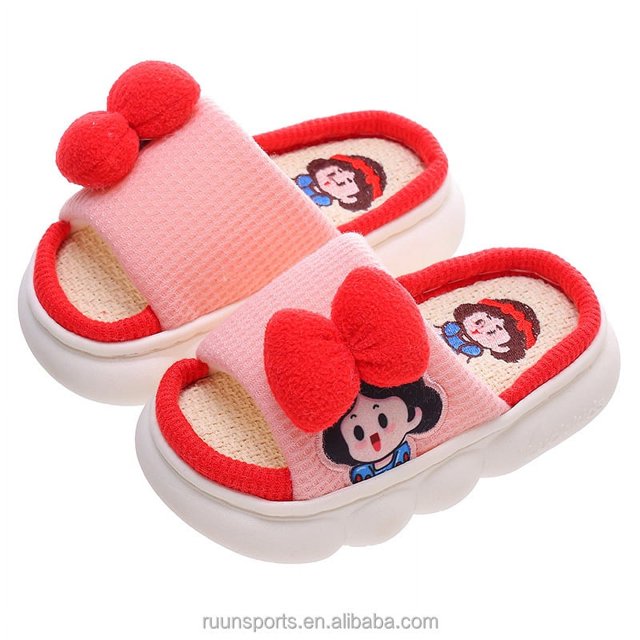 Ruunjoy nuevas zapatillas de lino sanrio para chico s, zapatilla de invierno sanrio para niña, zapatilla de fondo suave de anime kuromi de princesa kawaii para chico y adulto