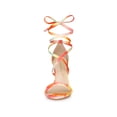thumbnail image 6 of BLISSFUL STEP Women's Sandals Tie Dye Lace-Up Stiletto Heel Open Toe Sandals Orange 7, 6 of 7