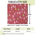 thumbnail image 2 of Red Christmas Snowflake Tree and Star Pattern Square Fitted Tablecloth with Elastic Edge,Square Table Cover,Washable Elastic Table Cover for Home Kitchen Party Decor 36"x36", 2 of 6