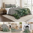 thumbnail image 6 of Quilts Queen Size Bedding Set, Green Christmas Tree Lightweight Quilted Comforter, Xmas Trees Snowflake Grey Soft Reversible Bedspread Coverlet with Pillow Covers for All Season, 90" x 96", 6 of 9