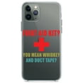 thumbnail image 1 of DistinctInk Clear Shockproof Hybrid Case for iPhone 11 Pro (5.8" Screen) - TPU Bumper Acrylic Back Tempered Glass Screen Protector - First Aid Kit - Whiskey & Duct Tape, 1 of 2