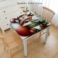 thumbnail image 2 of BANET Holiday Forest Friends Cottage Style Flannel Back Vinyl Christmas Tablecloth White, 2 of 7