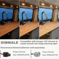 thumbnail image 3 of 4 x 12V LED Recessed Ceiling Lights Campervan Dimmable Downlights for Motorhome Boat Van Caravan Yacht Bathroom(Black, Warm White 3200K), 3 of 5