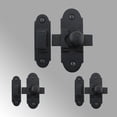 thumbnail image 2 of Renovators Supply Black Slide Bolt Door Latch 3.25" x 1.25" Antique Wrought Iron Small Metal Sliding Latches forWindows or Cabinet Doors Rust Resistant Locks w/Hardware Pack of 3, 2 of 6