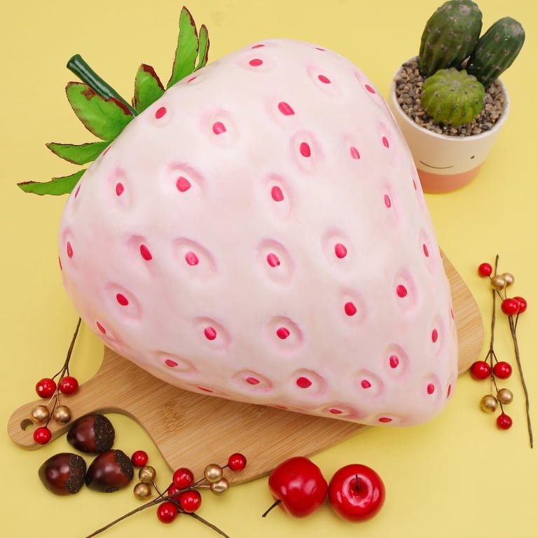 13inch Plastic Fake Oversize Pink Strawberry Artificial Fruit