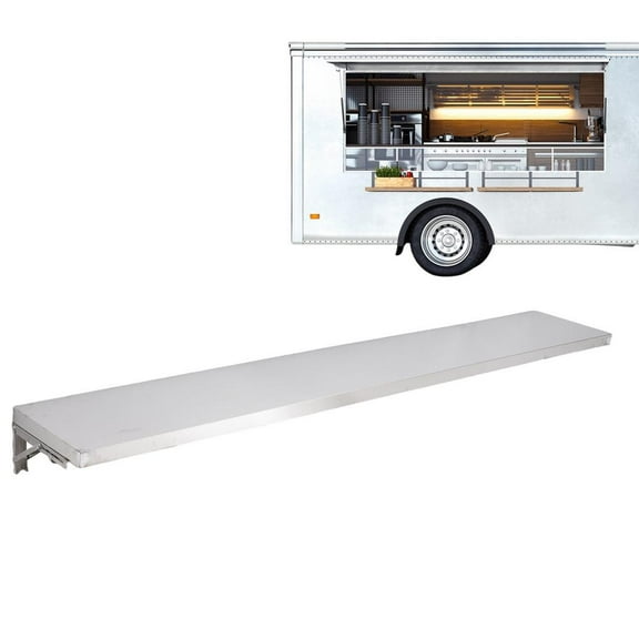 Folding Concession Shelf 48" x 12", Stainless Steel Drop Down Folding Serving Food Shelf Concession Stand Serving Shelf for Concession Windows