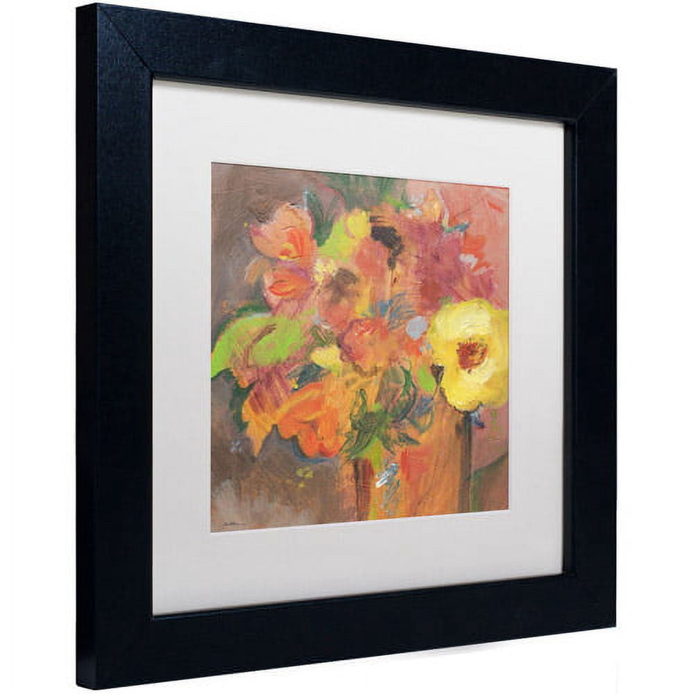 Trademark Fine Art "Floral Expressions" Canvas Art by Sheila Golden, White Matte, Black Frame