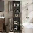 thumbnail image 2 of 67" Tall Slim Storage Cabinet w/ Glass Doors & Adjustable Shelves+Drawer, MDF Freestanding for Bathroom/Kitchen/Small Spaces, 2 of 9