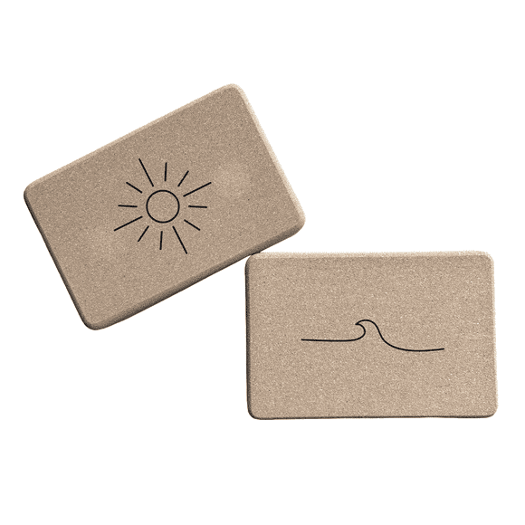 CRK- Sun & Wave, Yoga Blocks Made of Cork