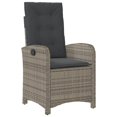 thumbnail image 2 of vidaXL Chaises de Jardin Inclinables d'Extérieur 2 Pcs avec Coussins Gris Rotin Poly, 2 of 5