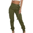 thumbnail image 2 of LoyisViDion Woman Pants Clearance Women'S Casual Pants Overalls European and American Overalls Trousers Pants Army Green 12(XXL), 2 of 9