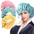 thumbnail image 1 of Sleeping Head Cover Adjustable 3PCS Unisex Shower Cap Hair Loss Hat Sleep Hat, 1 of 10