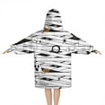 thumbnail image 2 of Spooky Halloween Pattern Blanket Hoodies for Kids 6-13YR Oversize Wearable Blanket Hoodies for Boys Girls Teens, 2 of 7