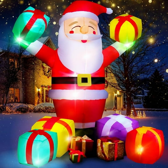 7FT Christmas Giant Inflatable Santa Claus for Outdoor Indoor Home Garden Party