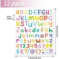12 Sheets Vinyl Stickers, Colorful Letter & Number Decals, Self