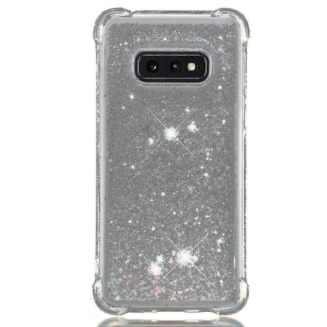 Funda para Samsung Galaxy S10e con purpurina líquida transparente, brillante, cristal transparente, arena movediza, funda de silicona TPU - rosa claro para
